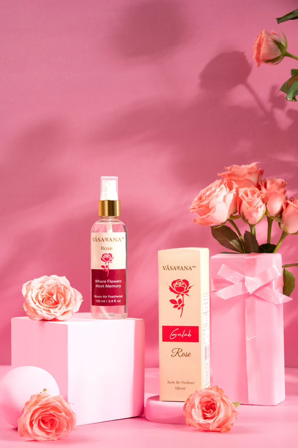 Rose Natural Mist Spray by Vāsaवana | 100 ml / 3.3oz | Made with Garden Rose Stem, and flower extracts | Ideal for meditation and rituals | Non-alcoholic, non-toxic & vegan | Vasavana