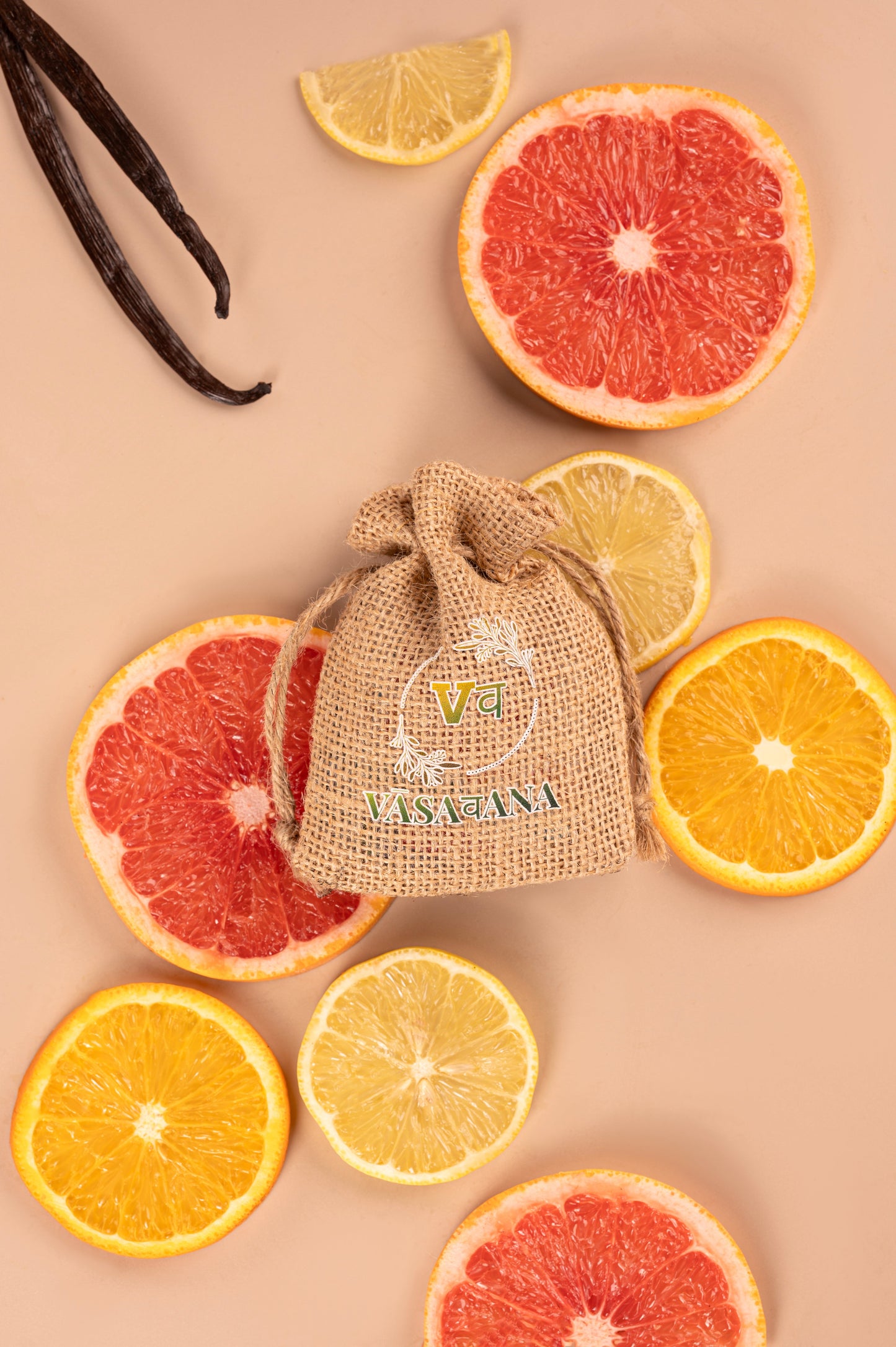 Car Air Freshener | Lasts 45+ Days | Organic Jute Hanging Pouch | Long Lasting Wood Diffuser | Car Perfume | Natural Aroma | Pack of 3 Fibre Wood with Jute Pouch | Citrus Torque | Vasavana