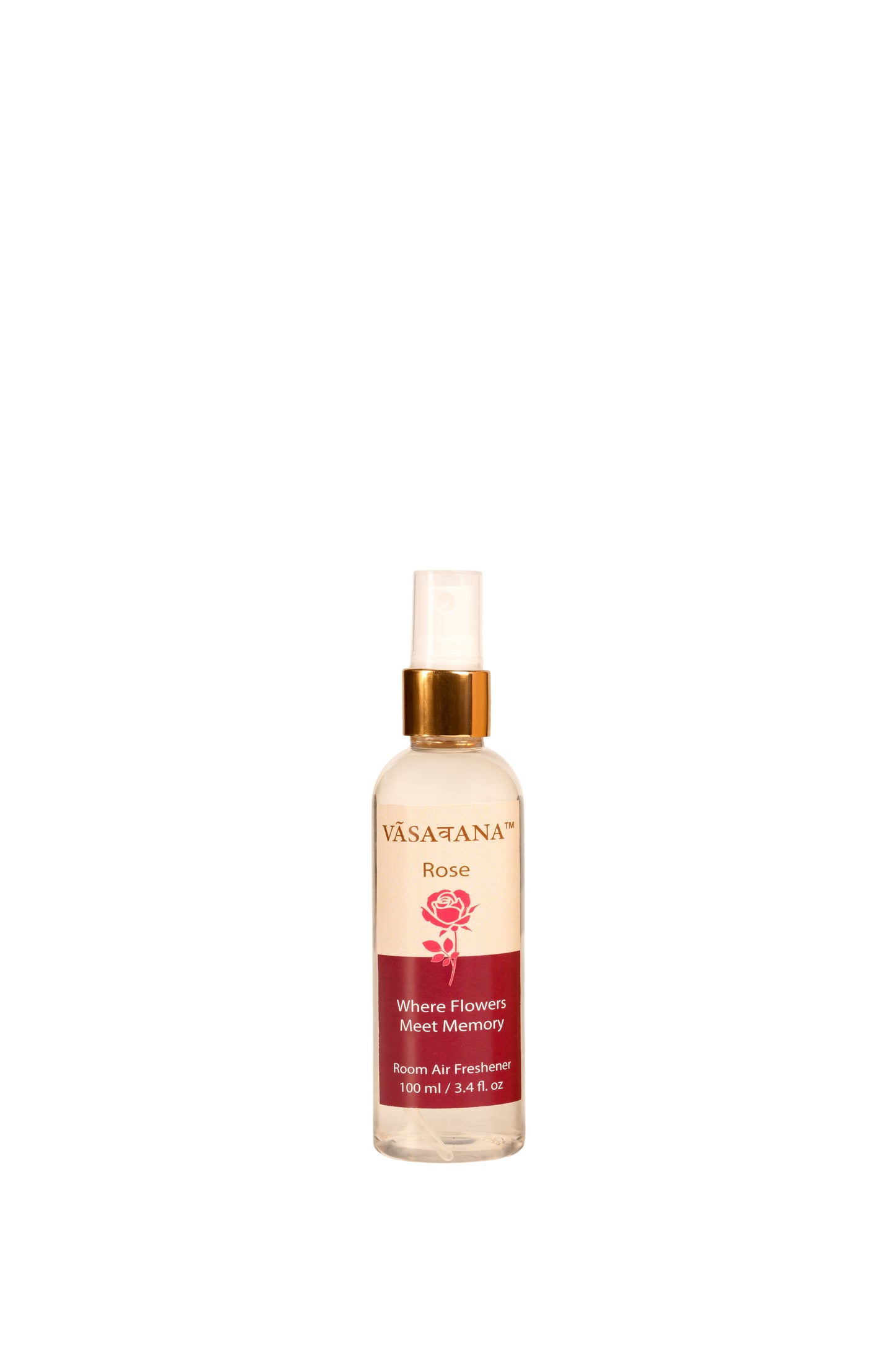 Rose Natural Mist Spray by Vāsaवana | 100 ml / 3.3oz | Made with Garden Rose Stem, and flower extracts | Ideal for meditation and rituals | Non-alcoholic, non-toxic & vegan | Vasavana