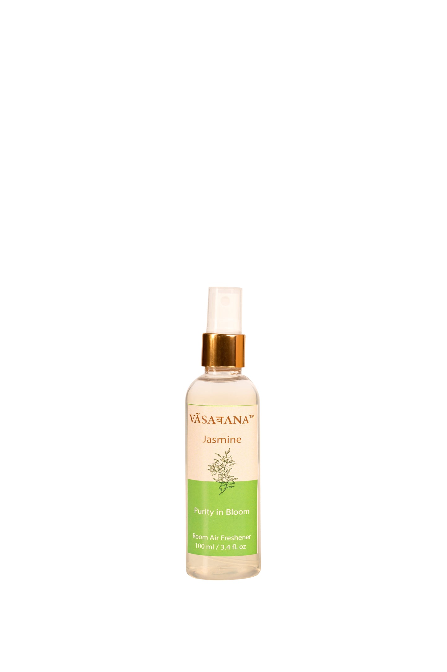 Jasmine Natural Mist Spray by Vāsaवana | 100 ml / 3.3oz | Made with Jasmine, and Ylang Ylang flower extracts | Ideal for meditation and rituals | Non-alcoholic, non-toxic & vegan | Vasavana