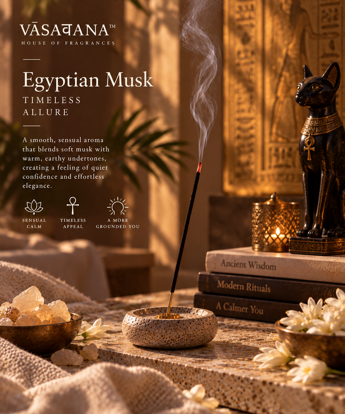 Egyptian Musk Incense Sticks – Pack of 30 | Vasavana