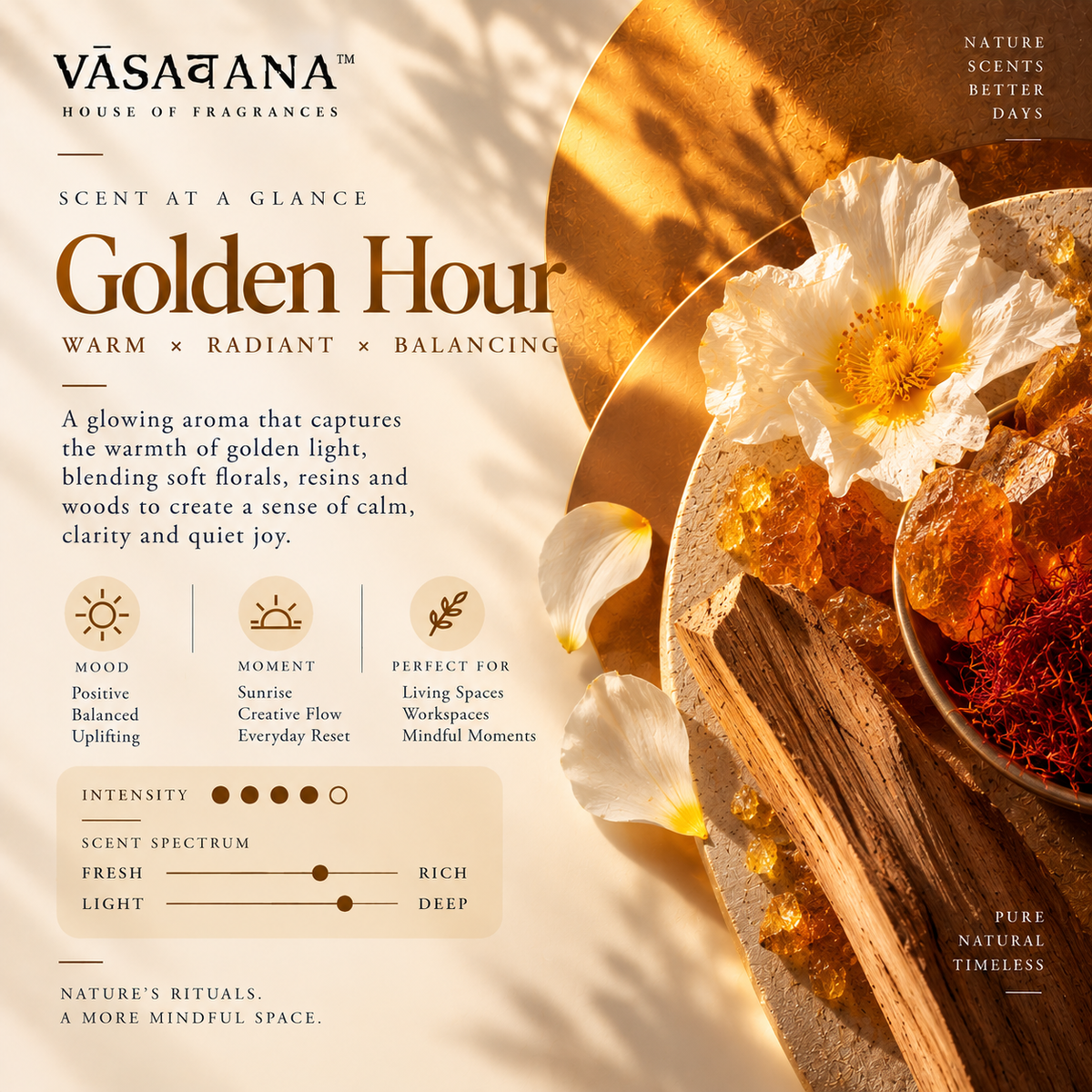 Golden Hour Incense Sticks – Pack of 30 | Vasavana