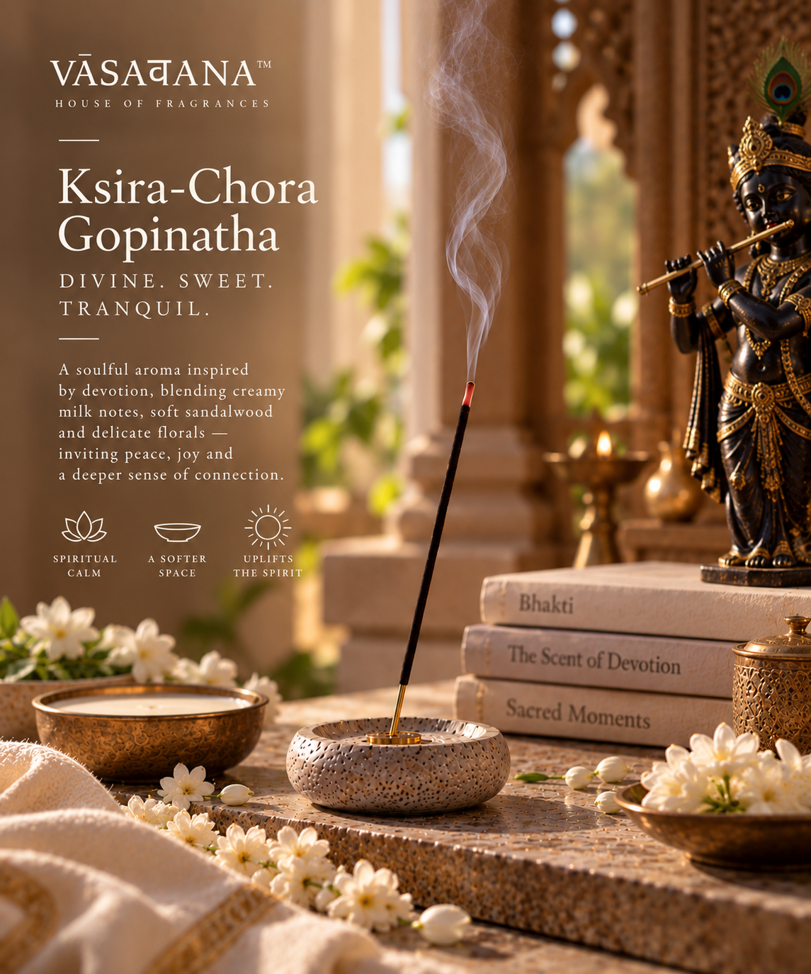 Ksira-Chora Gopinatha Incense Sticks – Pack of 30 | Vasavana
