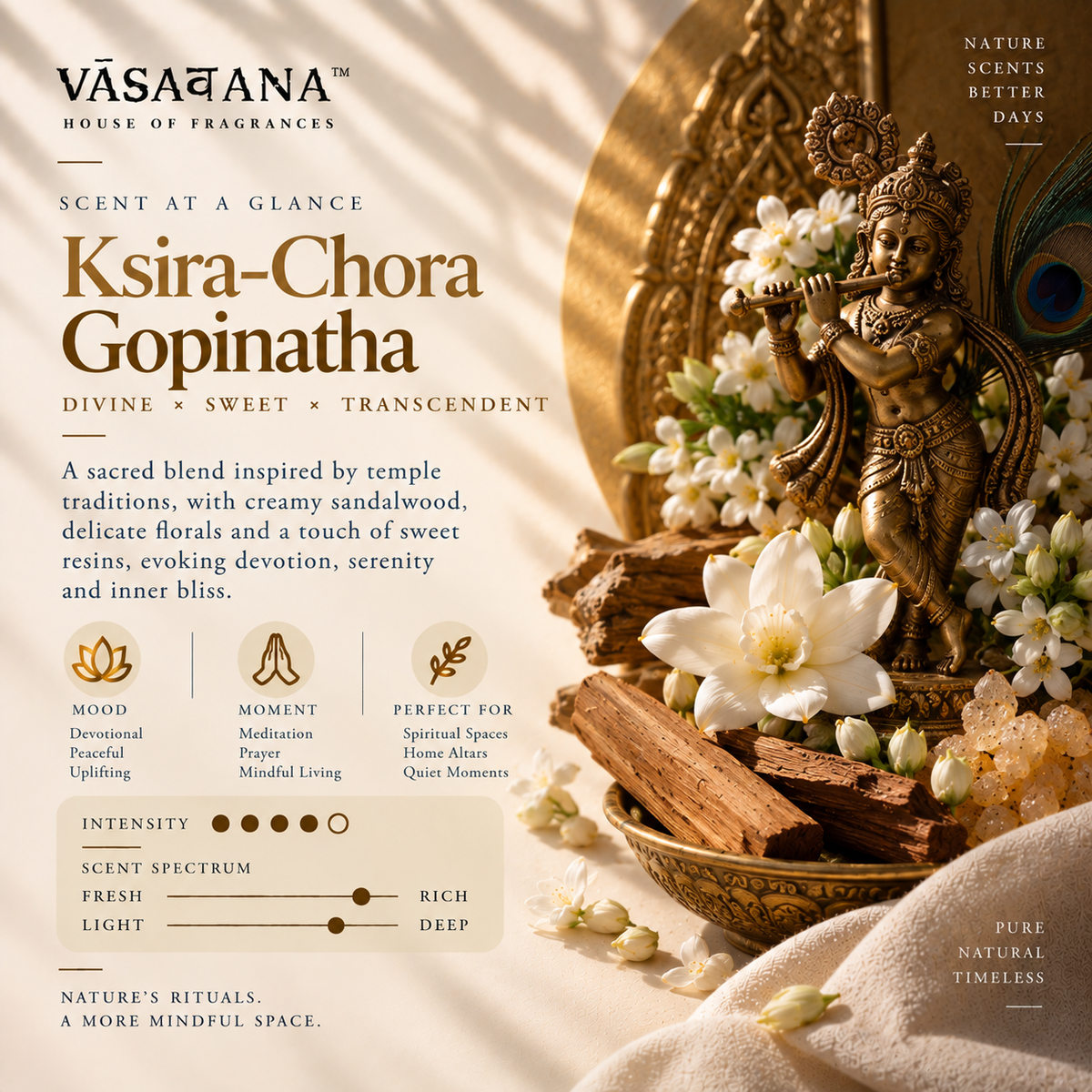 Ksira-Chora Gopinatha Incense Sticks – Pack of 30 | Vasavana