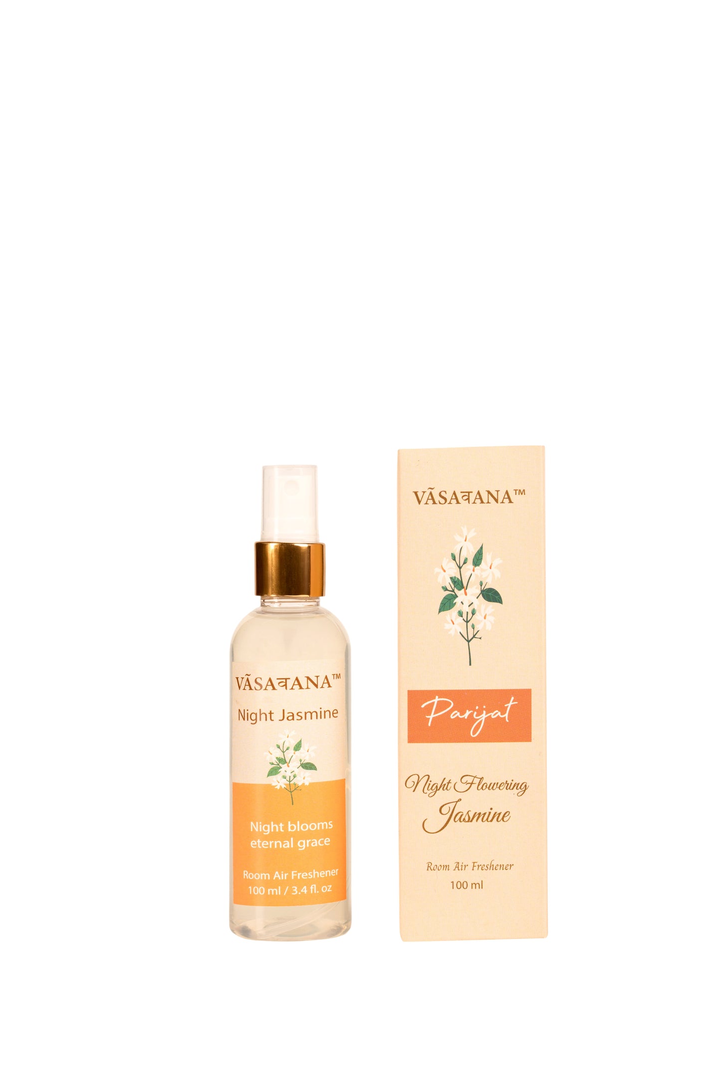Night Flowering Jasmine Natural Mist Spray by Vāsaवana | 100 ml / 3.3oz | Made with Night Jasmine flower extracts | Ideal for meditation and rituals | Non-alcoholic, non-toxic & vegan | Vasavana