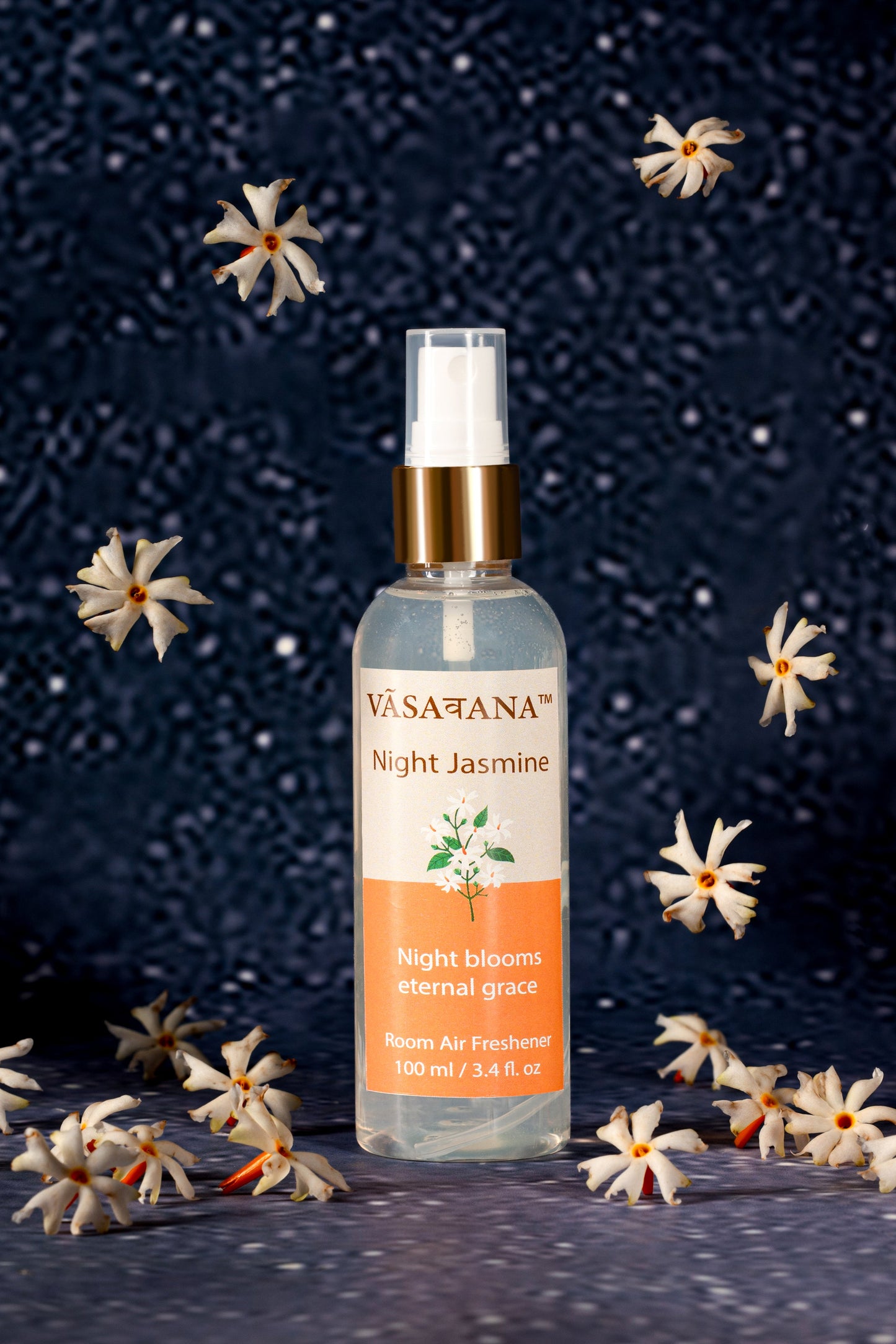 Night Flowering Jasmine Natural Mist Spray by Vāsaवana | 100 ml / 3.3oz | Made with Night Jasmine flower extracts | Ideal for meditation and rituals | Non-alcoholic, non-toxic & vegan | Vasavana