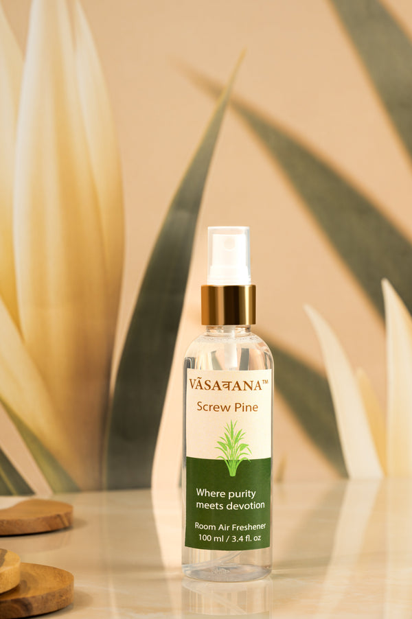 Screw Pine Natural Mist Spray by Vāsaवana | 100 ml / 3.3oz | Made with Screwpine Plant extract | Ideal for meditation and rituals | Non-alcoholic, non-toxic & vegan | Vasavana
