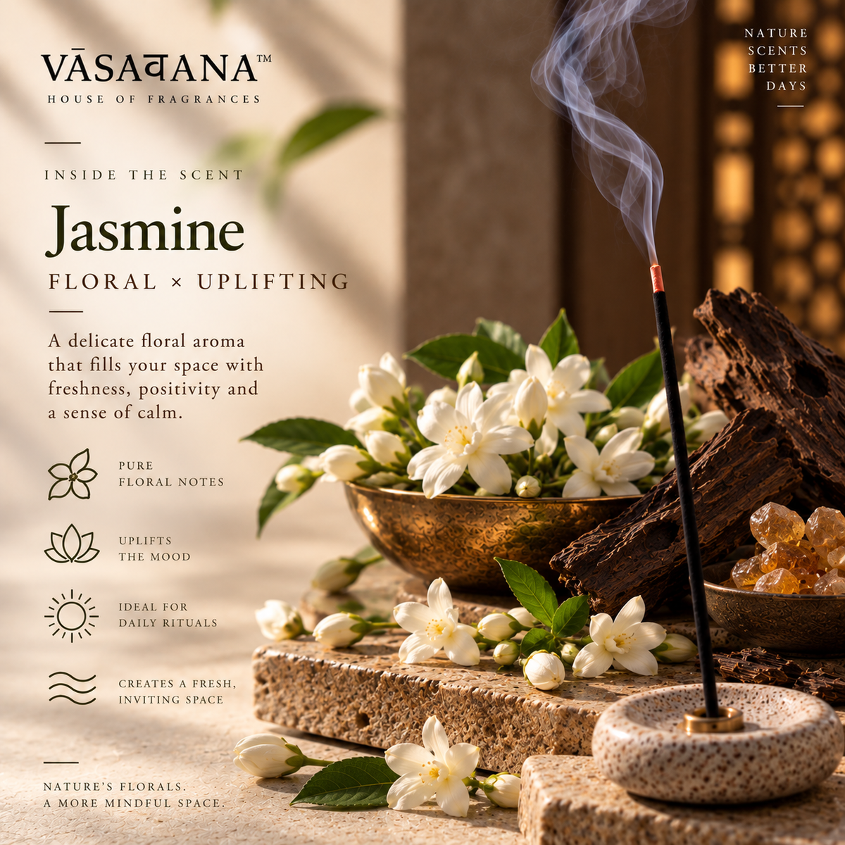 Jasmine Incense Sticks – Pack of 30 | Vasavana