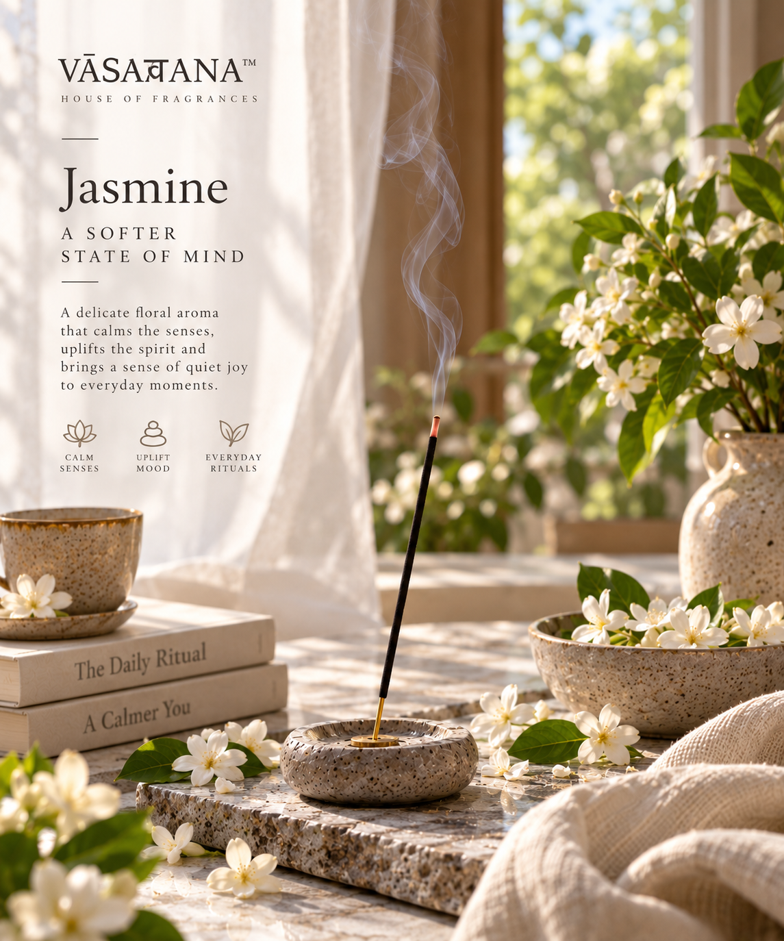 Jasmine Incense Sticks – Pack of 30 | Vasavana