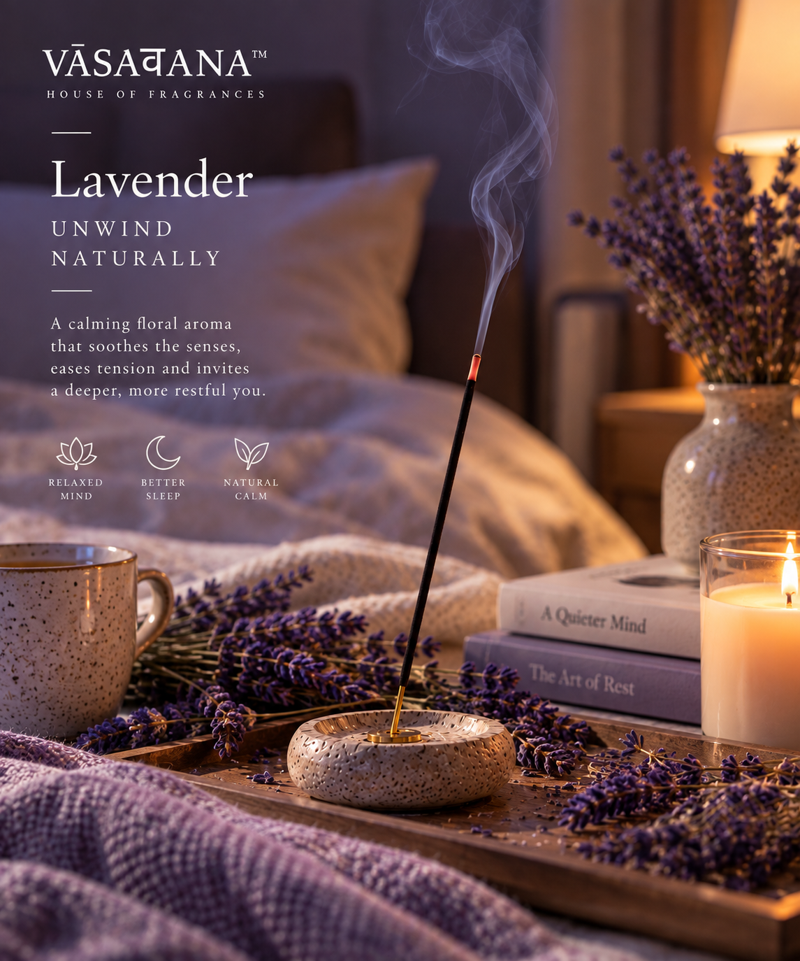 Lavender Incense Sticks – Pack of 30 | Vasavana