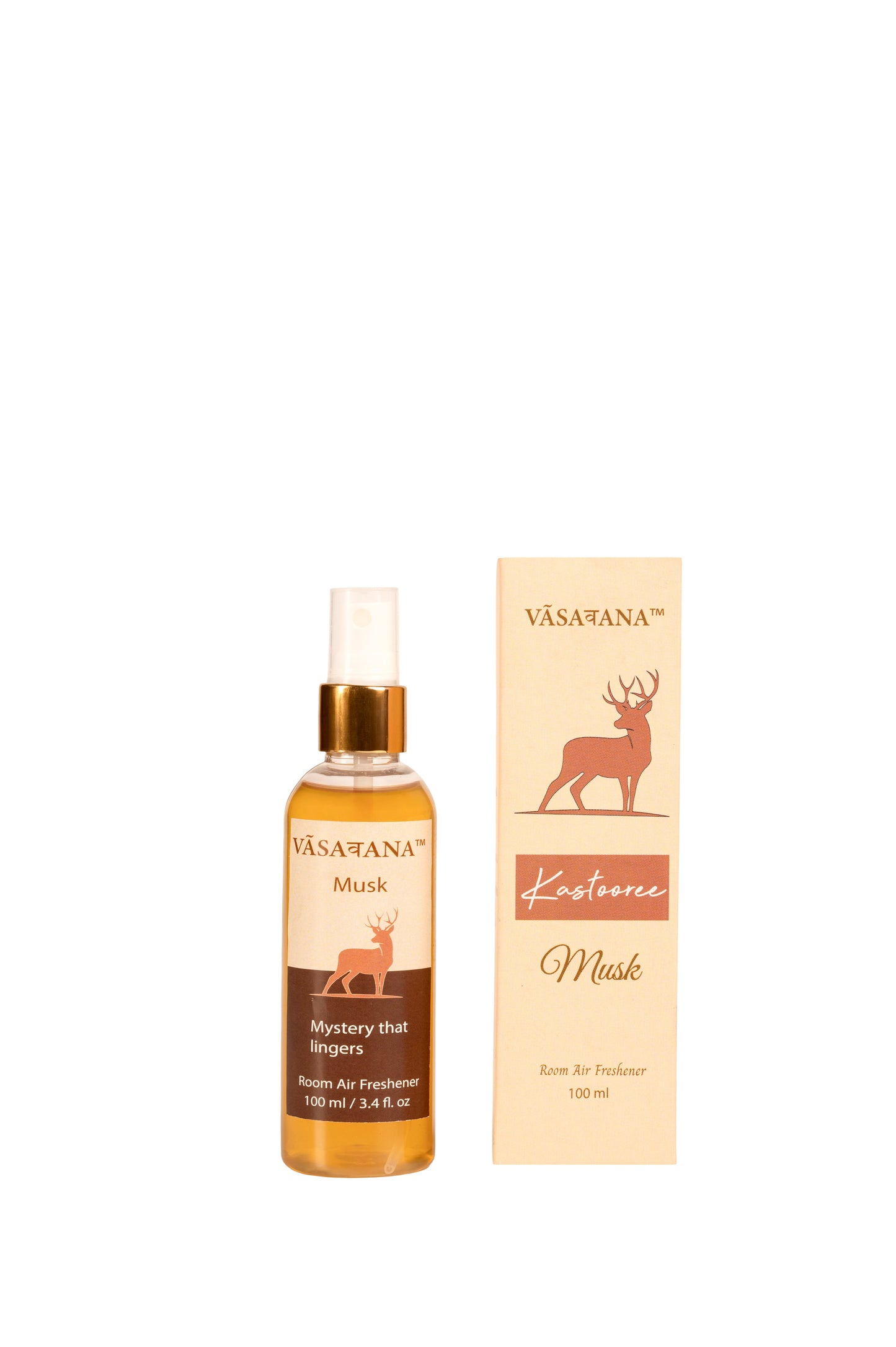Musk Natural Mist Spray by Vāsaवana | 100 ml / 3.3oz | Made with Musk Crystal, and Fragrance Oil extracts | Ideal for meditation and rituals | Non-alcoholic, non-toxic & vegan | Vasavana