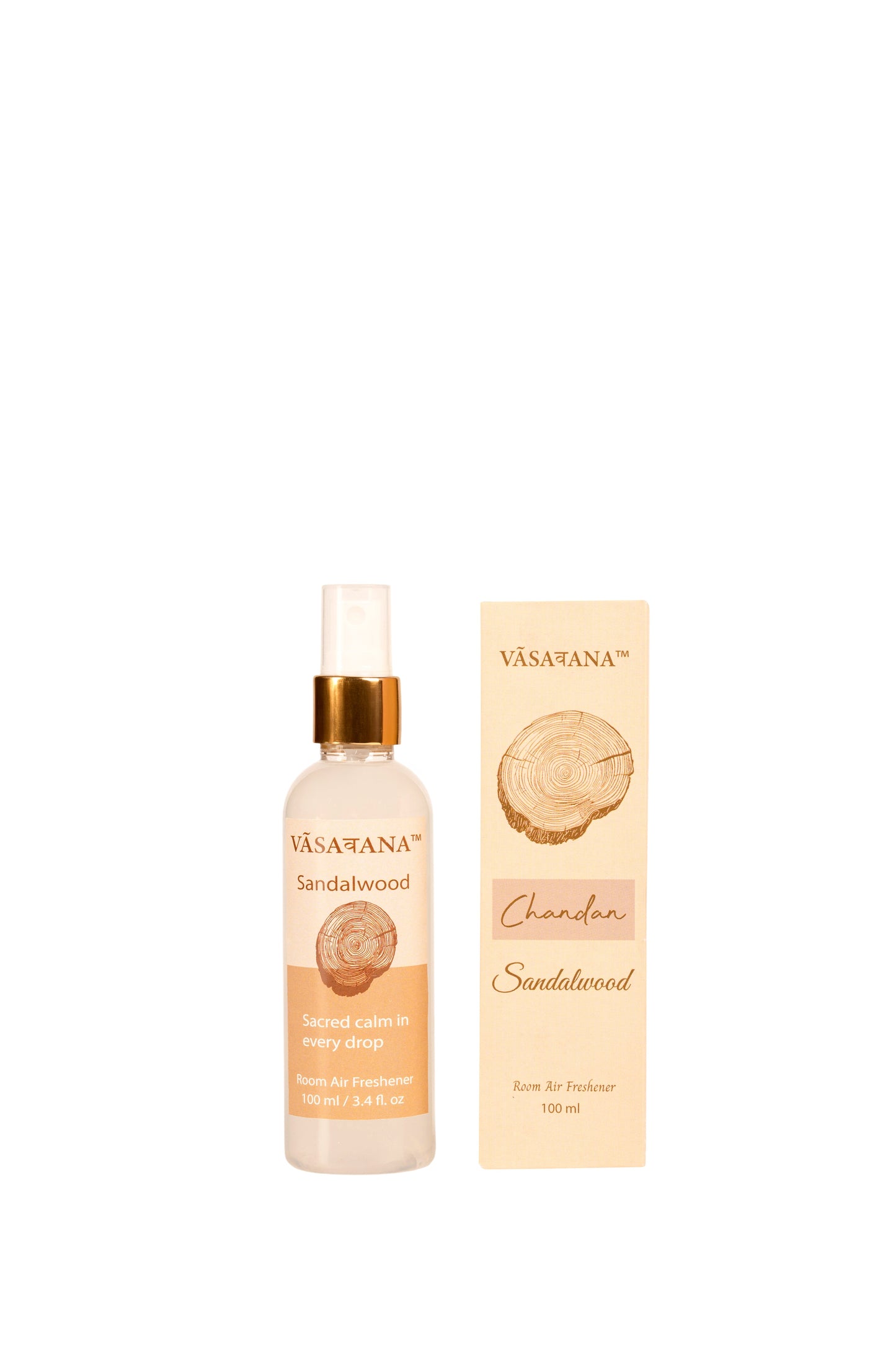 Sandalwood Natural Mist Spray by Vāsaवana | 100 ml / 3.3oz | Made with Sandalwood extracts | Ideal for meditation and rituals | Non-alcoholic, non-toxic & vegan | Vasavana