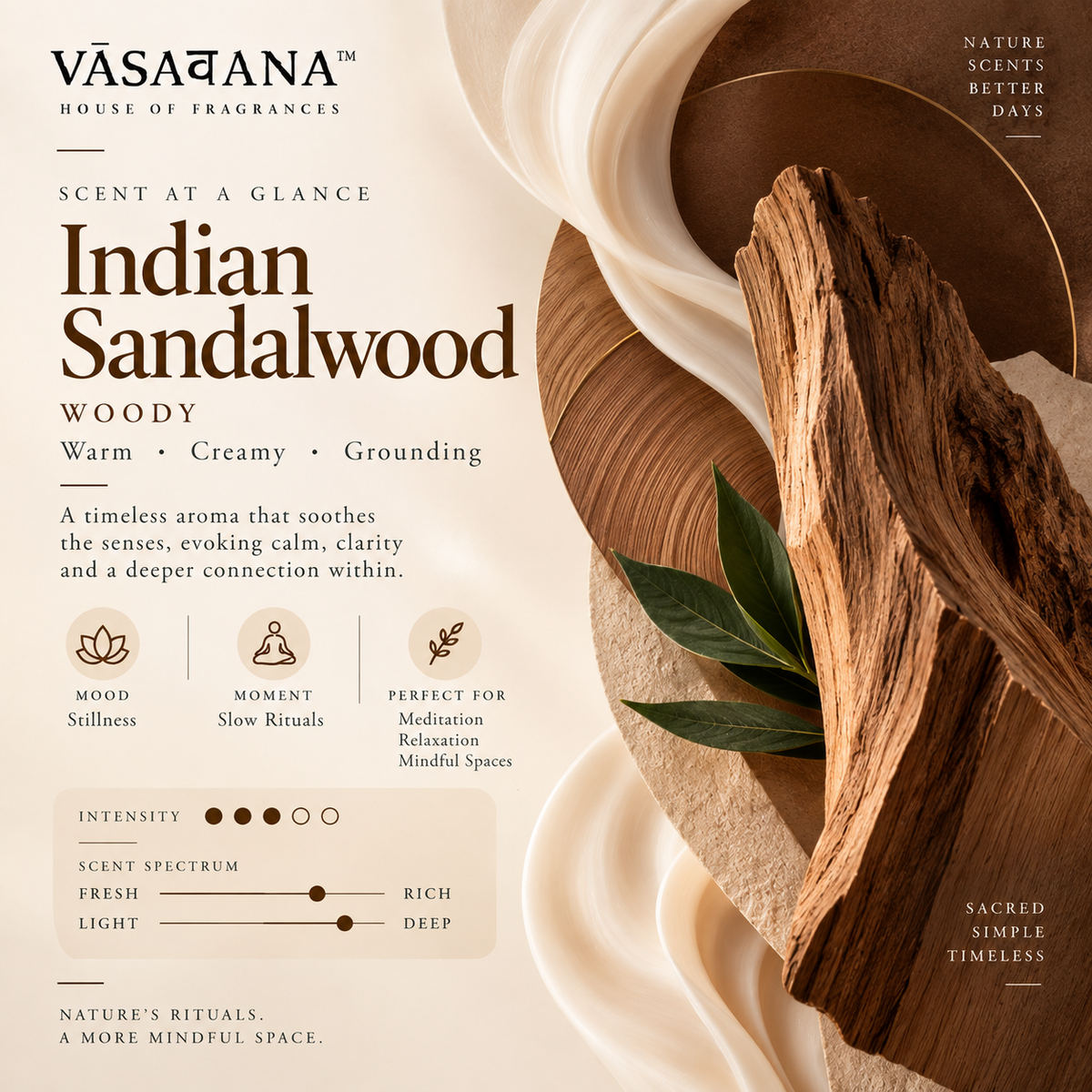 Indian Sandalwood Incense Sticks – Pack of 30 | Vasavana